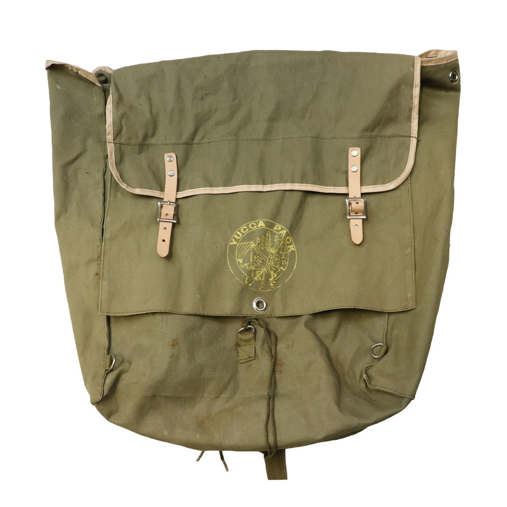 Vintage Boy Scouts Camping Yucca Pack Olive Canvas Backpack Size One Size